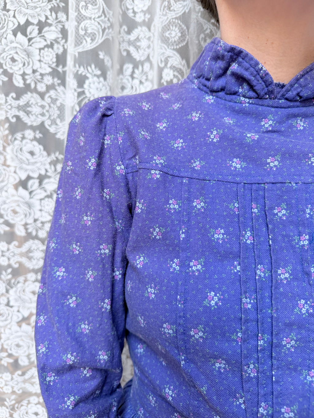 Vintage 1970s Laura Ashley Ditsy Floral Prairie Dress