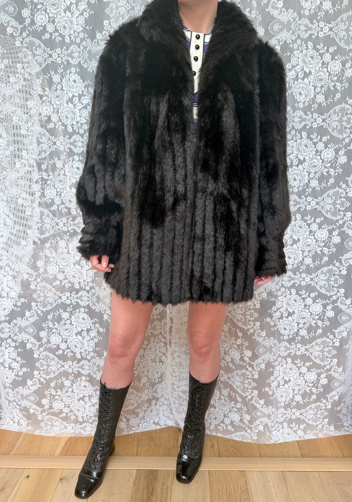Vintage 1960s/70s Dark Brown Faux Fur Coat | Made in UK