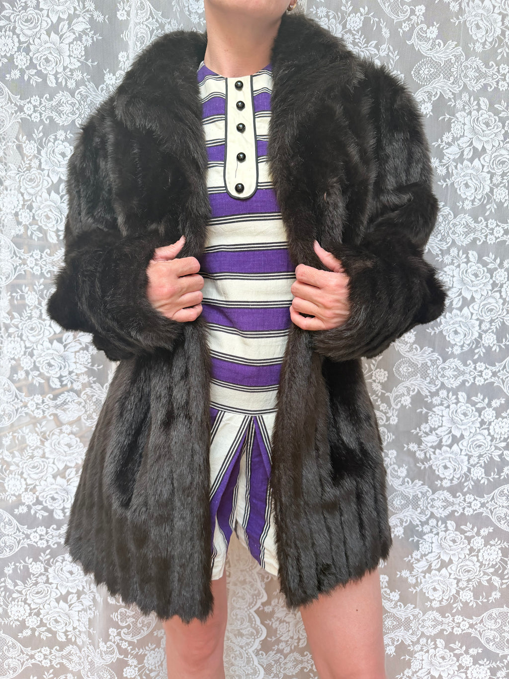 Vintage 1960s/70s Dark Brown Faux Fur Coat | Made in UK