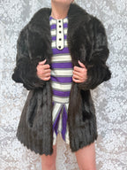 Vintage 1960s/70s Dark Brown Faux Fur Coat | Made in UK