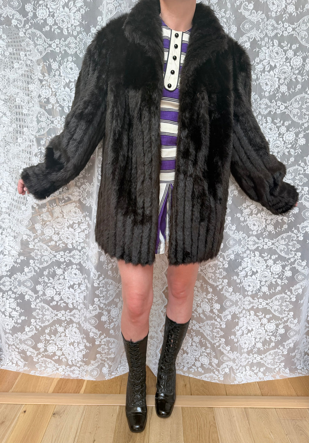 Vintage 1960s/70s Dark Brown Faux Fur Coat | Made in UK