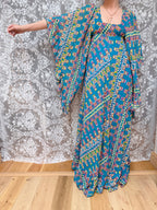 Rare Vintage 1970s David Silverman Angel Sleeve Maxi Dress