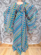 Rare Vintage 1970s David Silverman Angel Sleeve Maxi Dress