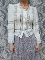 The Maiden: Vintage 1970s Laura Ashley Lace Prairie Bell Sleeve Blouse
