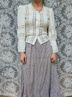 The Maiden: Vintage 1970s Laura Ashley Lace Prairie Bell Sleeve Blouse