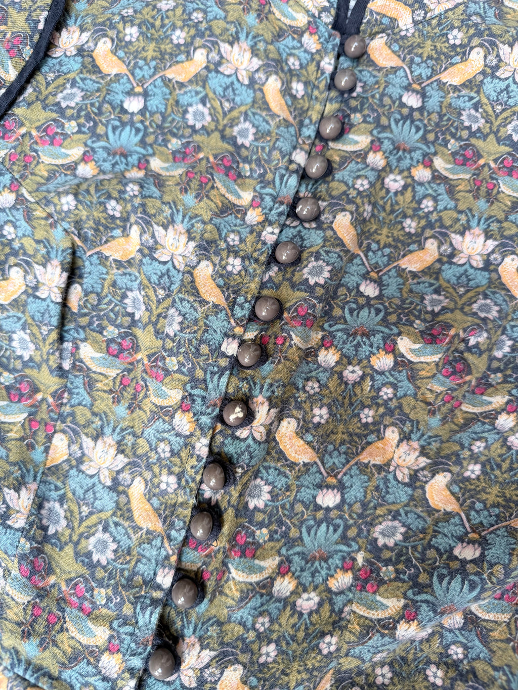 Vintage Origin 1970s Liberty of London Willian Morris Strawberry Thief Midi Dress