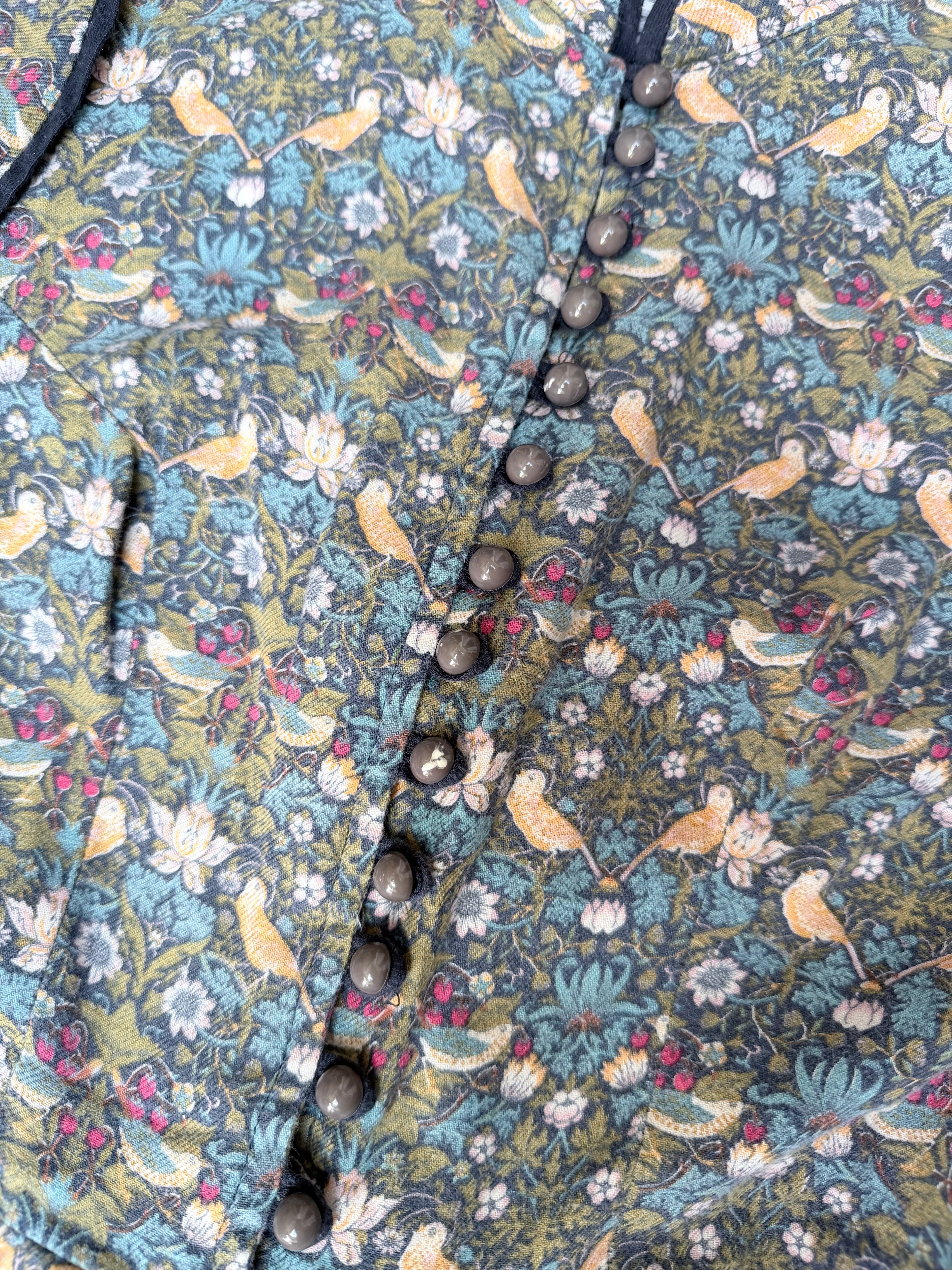 Vintage Origin 1970s Liberty of London Willian Morris Strawberry Thief Midi Dress