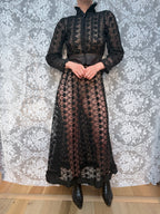 Antique Black Lace Two-Piece Gothic Set | Victorian/Edwardian