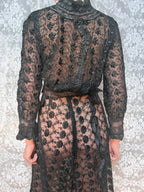 Antique Black Lace Two-Piece Gothic Set | Victorian/Edwardian