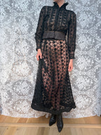 Antique Black Lace Two-Piece Gothic Set | Victorian/Edwardian