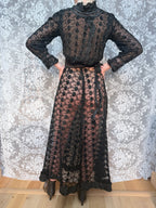 Antique Black Lace Two-Piece Gothic Set | Victorian/Edwardian