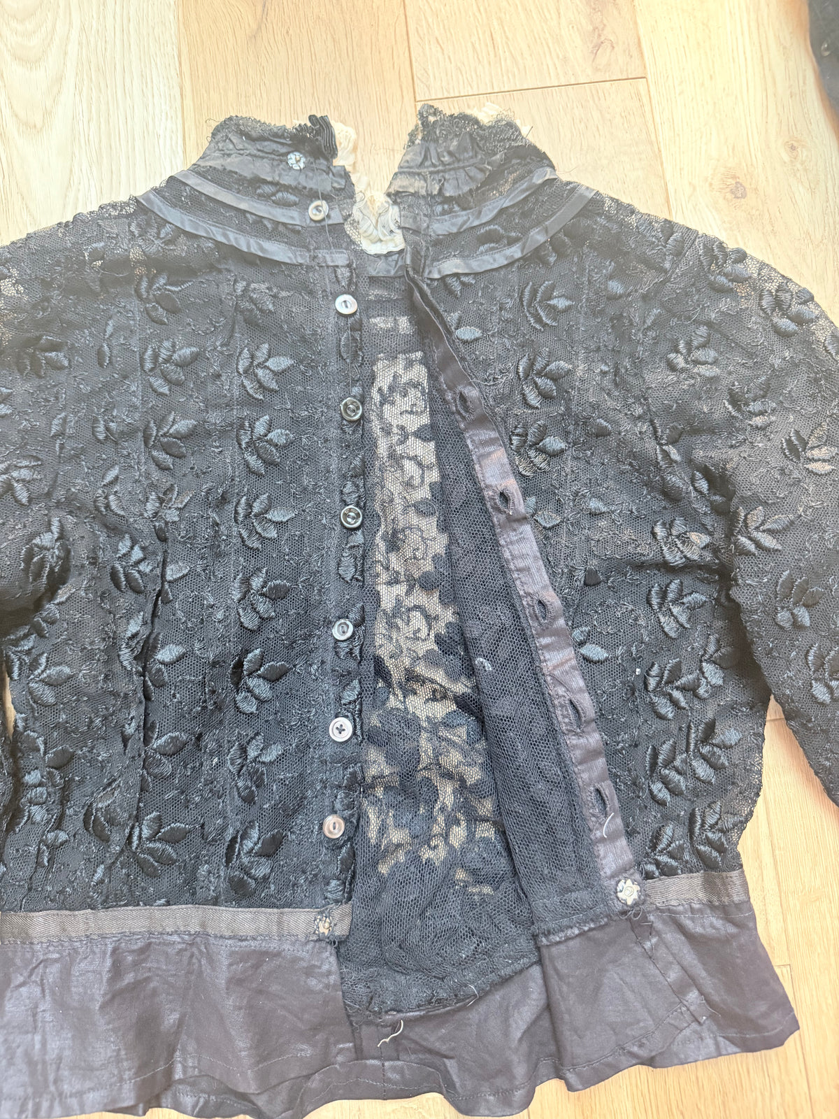 Antique Black Lace Two-Piece Gothic Set | Victorian/Edwardian