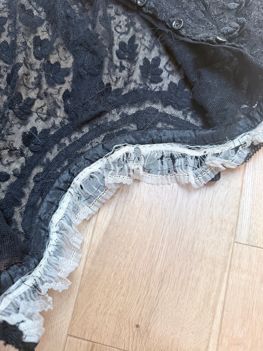 Antique Black Lace Two-Piece Gothic Set | Victorian/Edwardian