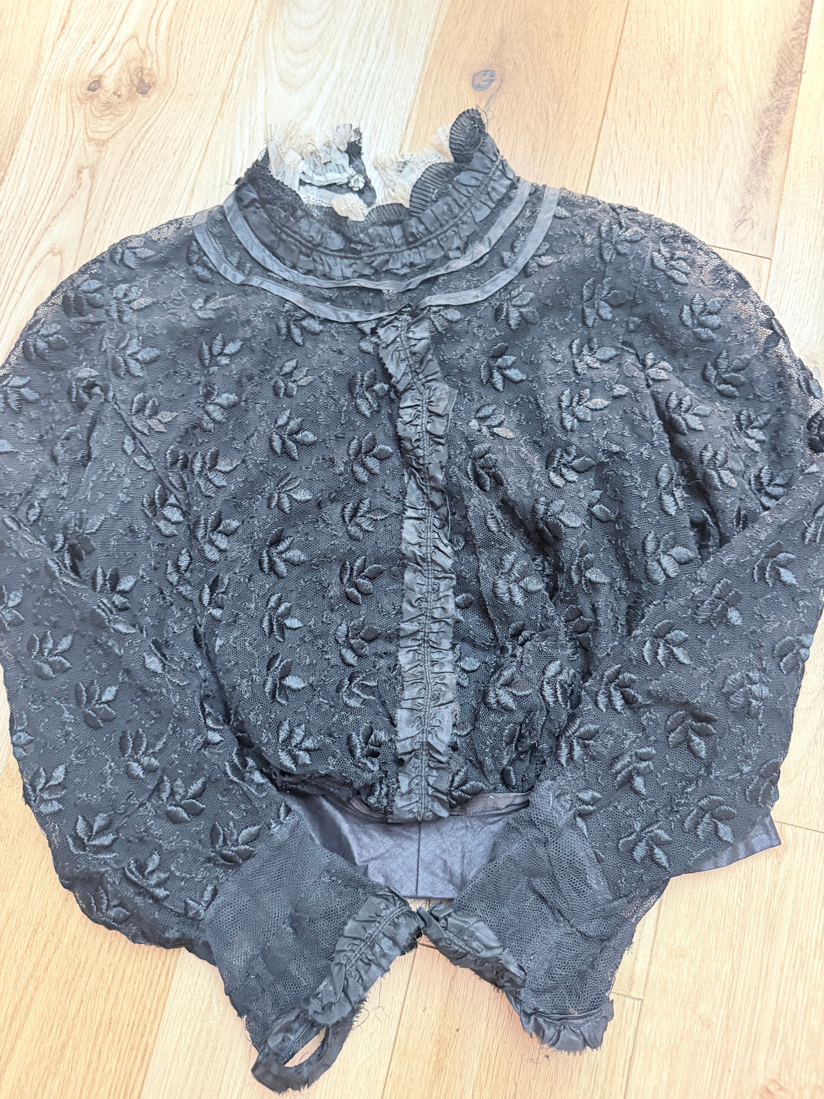 Antique Black Lace Two-Piece Gothic Set | Victorian/Edwardian