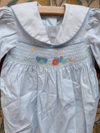 Vintage Baby Farmyard Pinstripe Sailor Suit Unisex