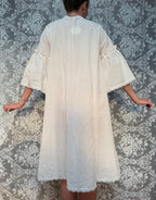 Vintage 1970s Saxon Lingerie Blue-Ribbon Bell-Sleeve Nightdress