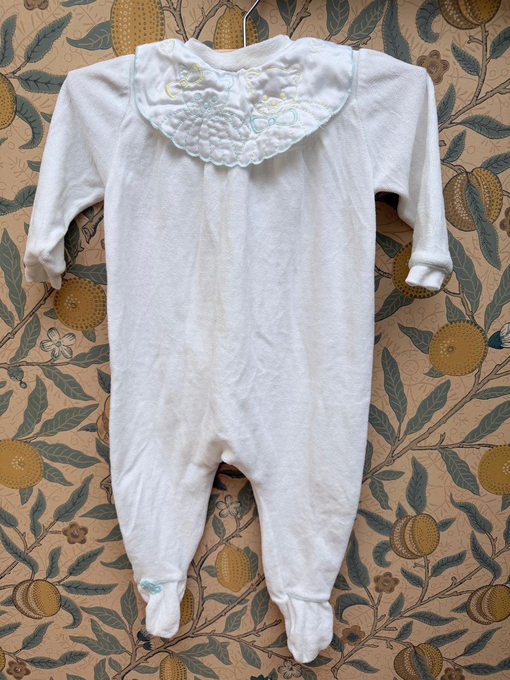 Vintage St Michael Velvet Terrycloth Baby Grow