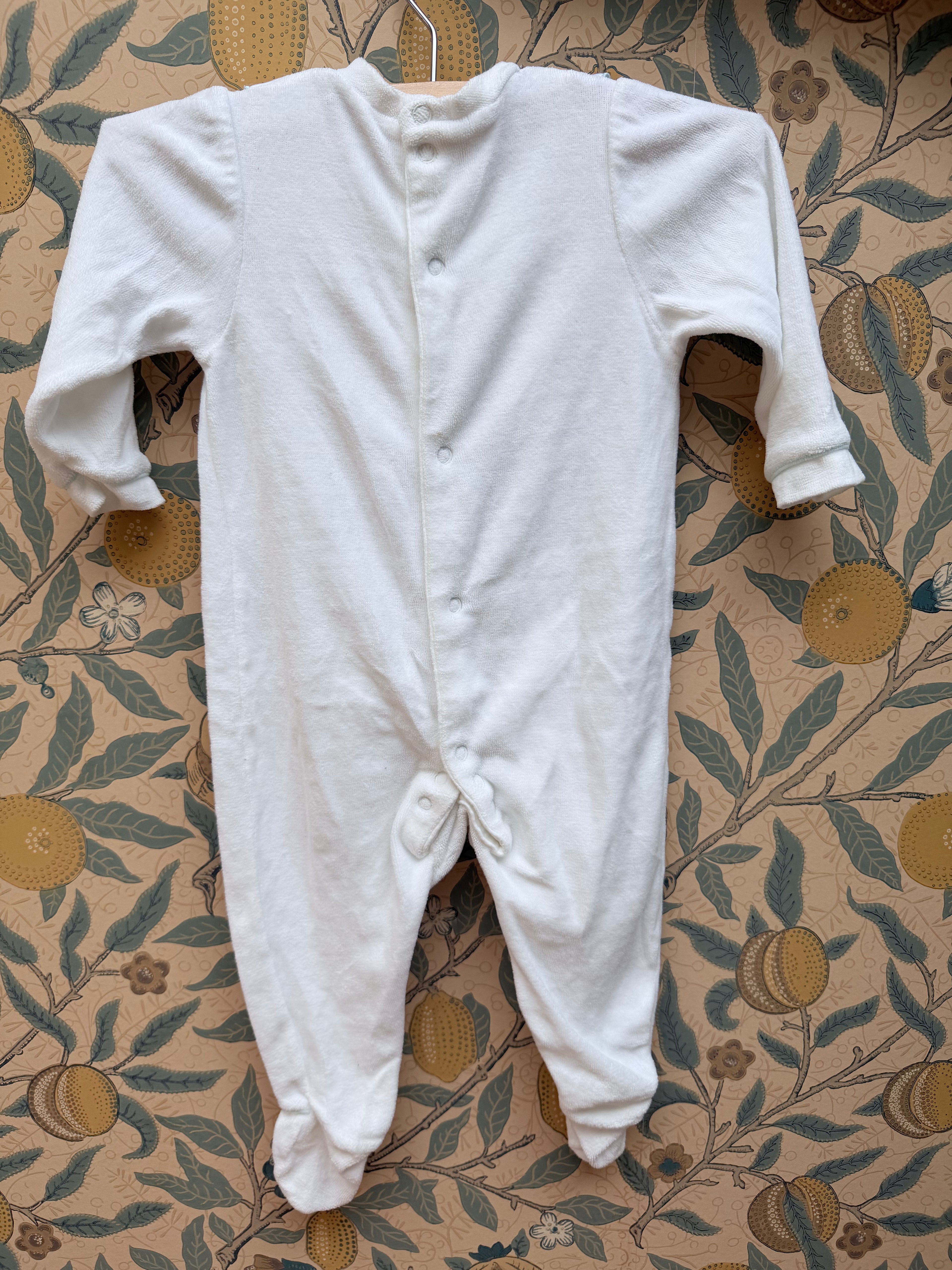 Vintage St Michael Velvet Terrycloth Baby Grow