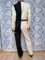 Vintage 1980s YSL Rive Gauche Picasso Collection Black & Cream Suit