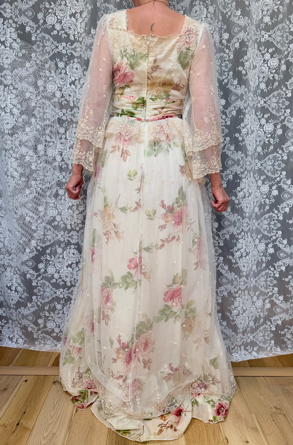 Vintage 1970s Annie Gough at Gemini Bridal Lace Gown | Fairy Tale Dress