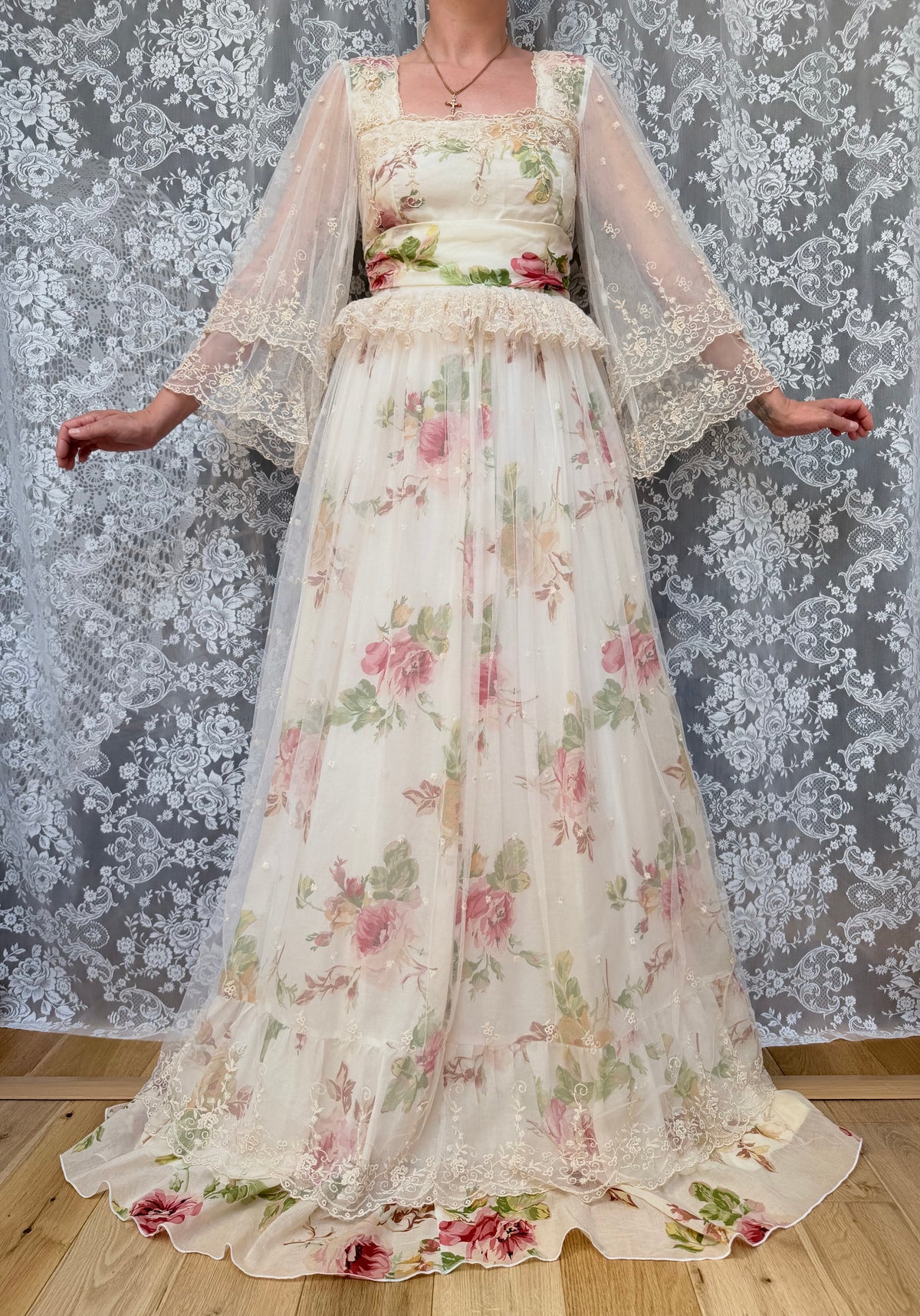 Vintage 1970s Annie Gough at Gemini Bridal Lace Gown | Fairy Tale Dress