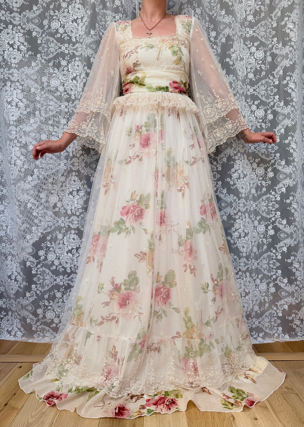 Vintage 1970s Annie Gough at Gemini Bridal Lace Gown | Fairy Tale Dress