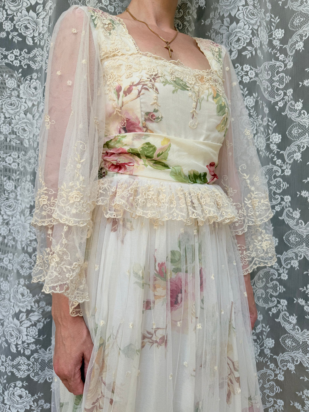 Vintage 1970s Annie Gough at Gemini Bridal Lace Gown | Fairy Tale Dress