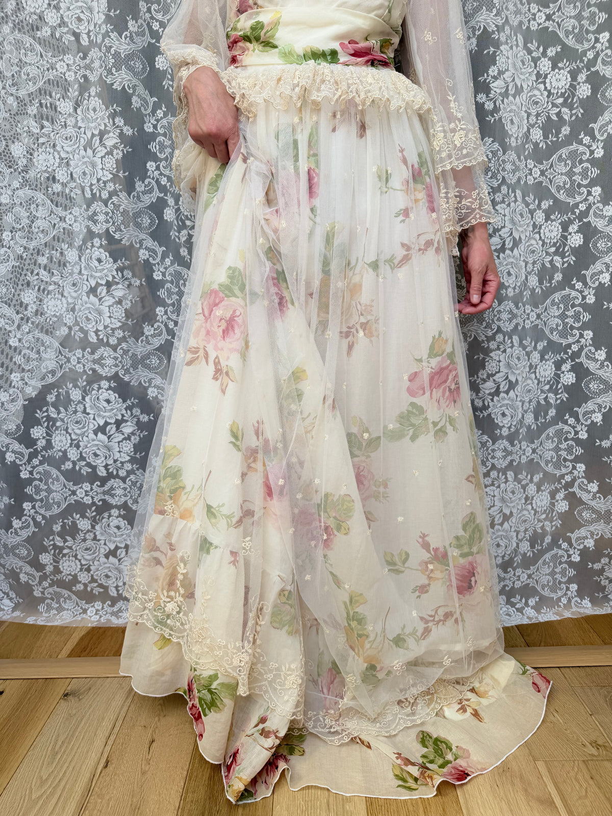 Vintage 1970s Annie Gough at Gemini Bridal Lace Gown | Fairy Tale Dress