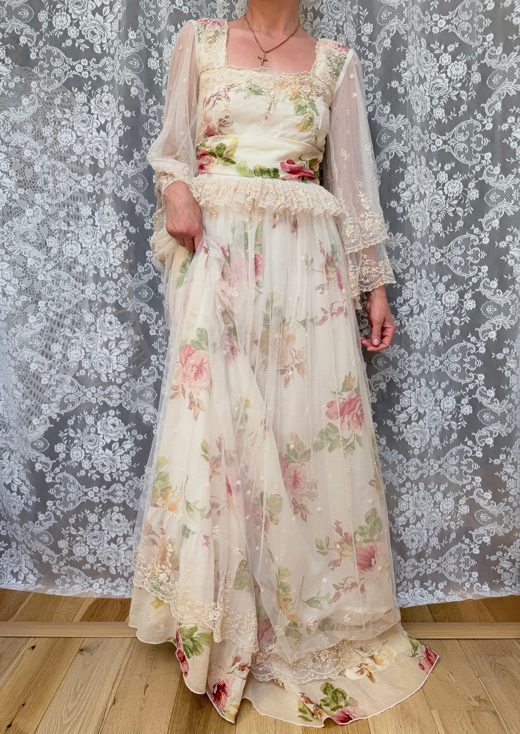 Vintage 1970s Annie Gough at Gemini Bridal Lace Gown | Fairy Tale Dress