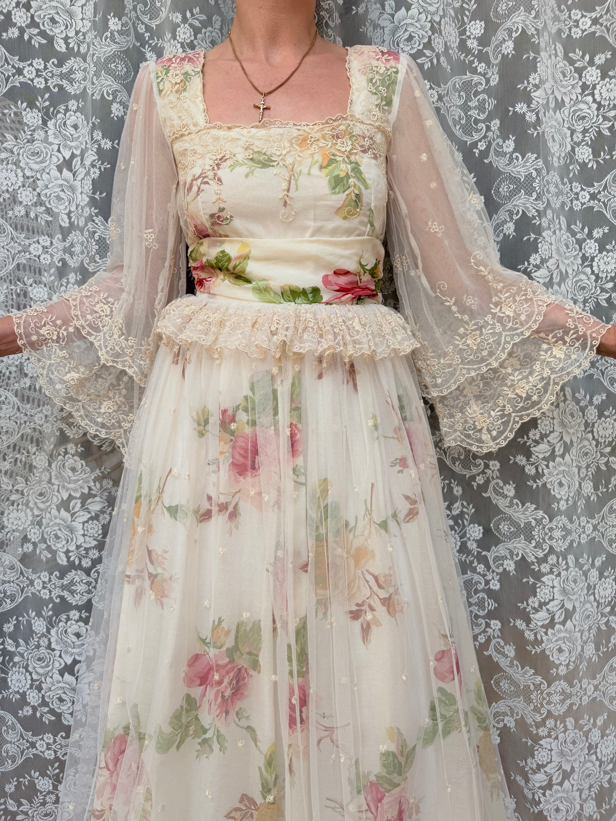 Vintage 1970s Annie Gough at Gemini Bridal Lace Gown | Fairy Tale Dress