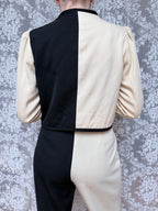 Vintage 1980s YSL Rive Gauche Picasso Collection Black & Cream Suit