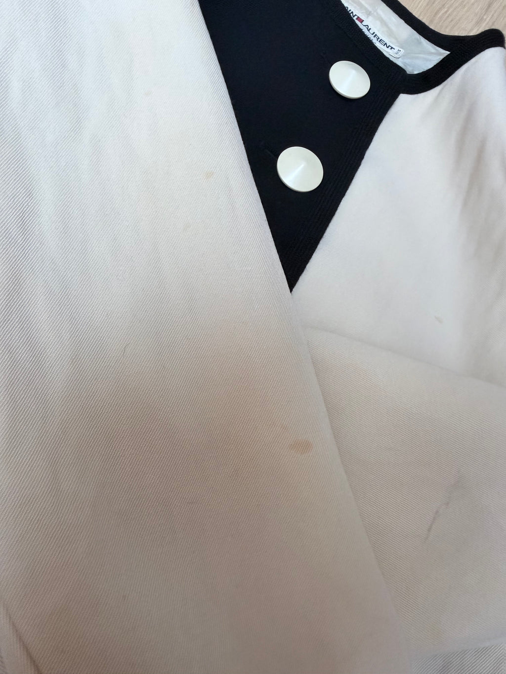 Vintage 1980s YSL Rive Gauche Picasso Collection Black & Cream Suit