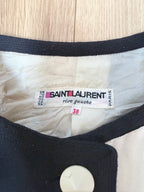 Vintage 1980s YSL Rive Gauche Picasso Collection Black & Cream Suit