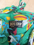 Rare Vintage 1960s–1970s Bus Stop by Lee Bender Novelty Print Culottes Jumpsuit