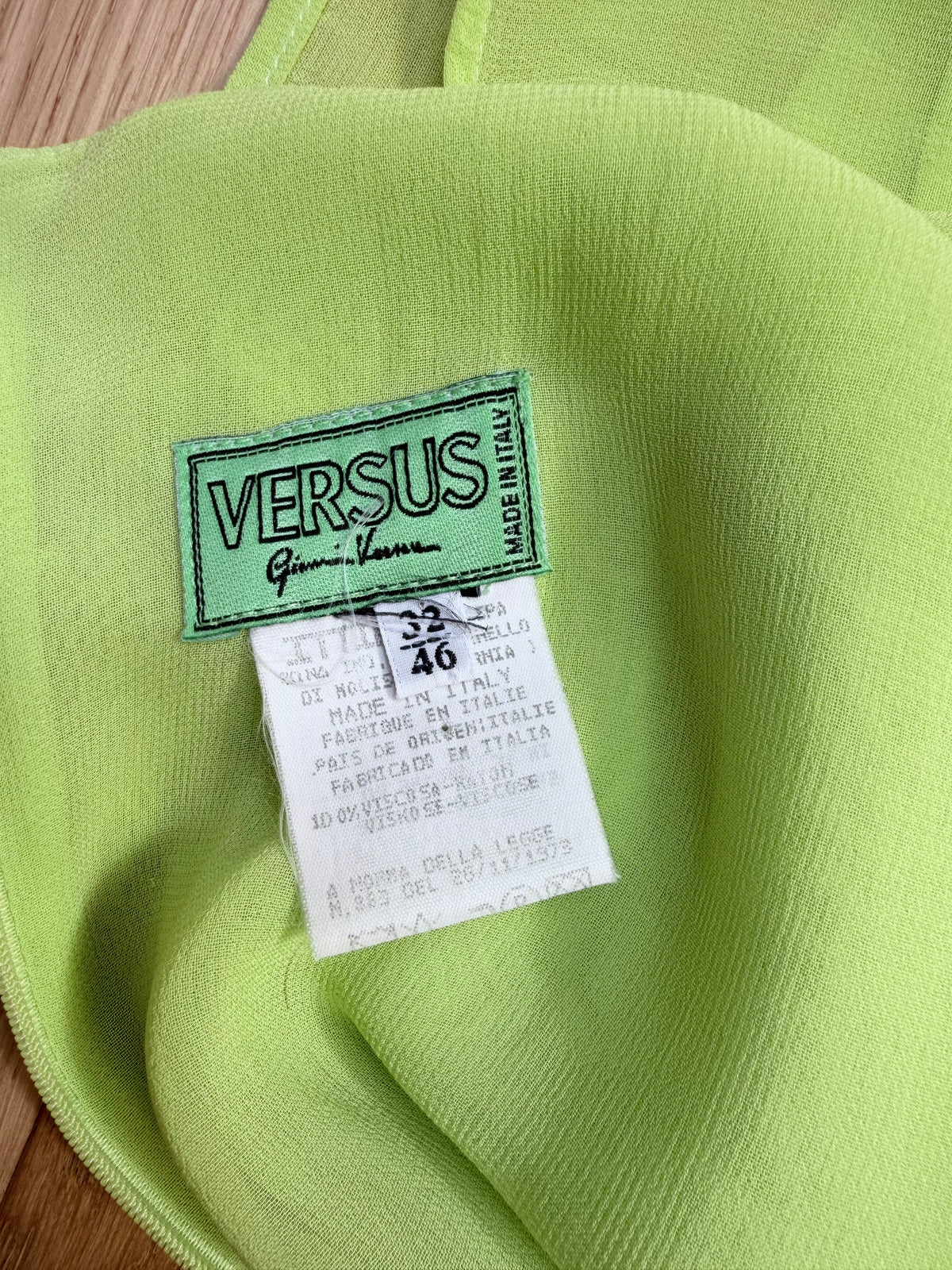 Vintage 1990s Versus Gianni Versace Bright Green Rhinestone Star Dress