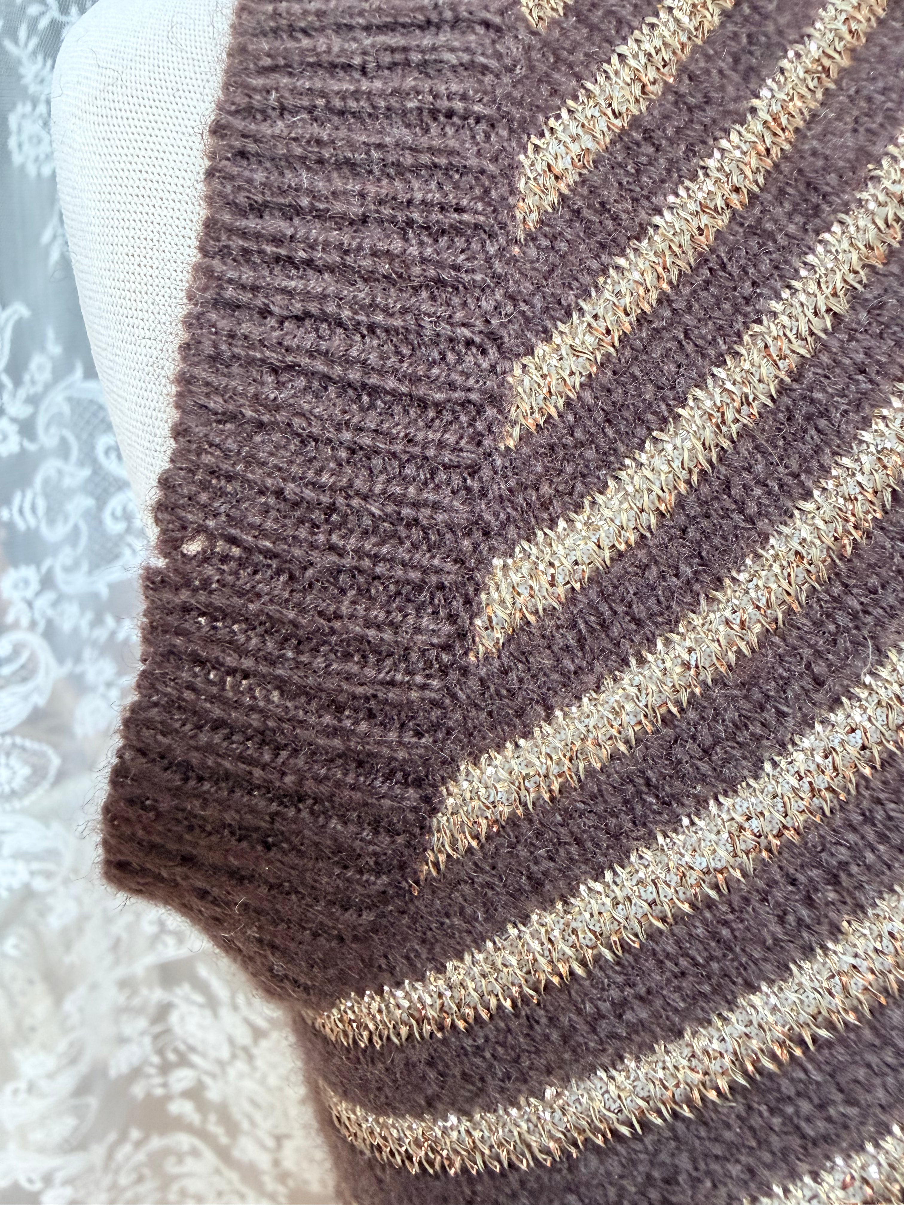 Rare Vintage 1970s Biba Gold Stripe Wool Vest
