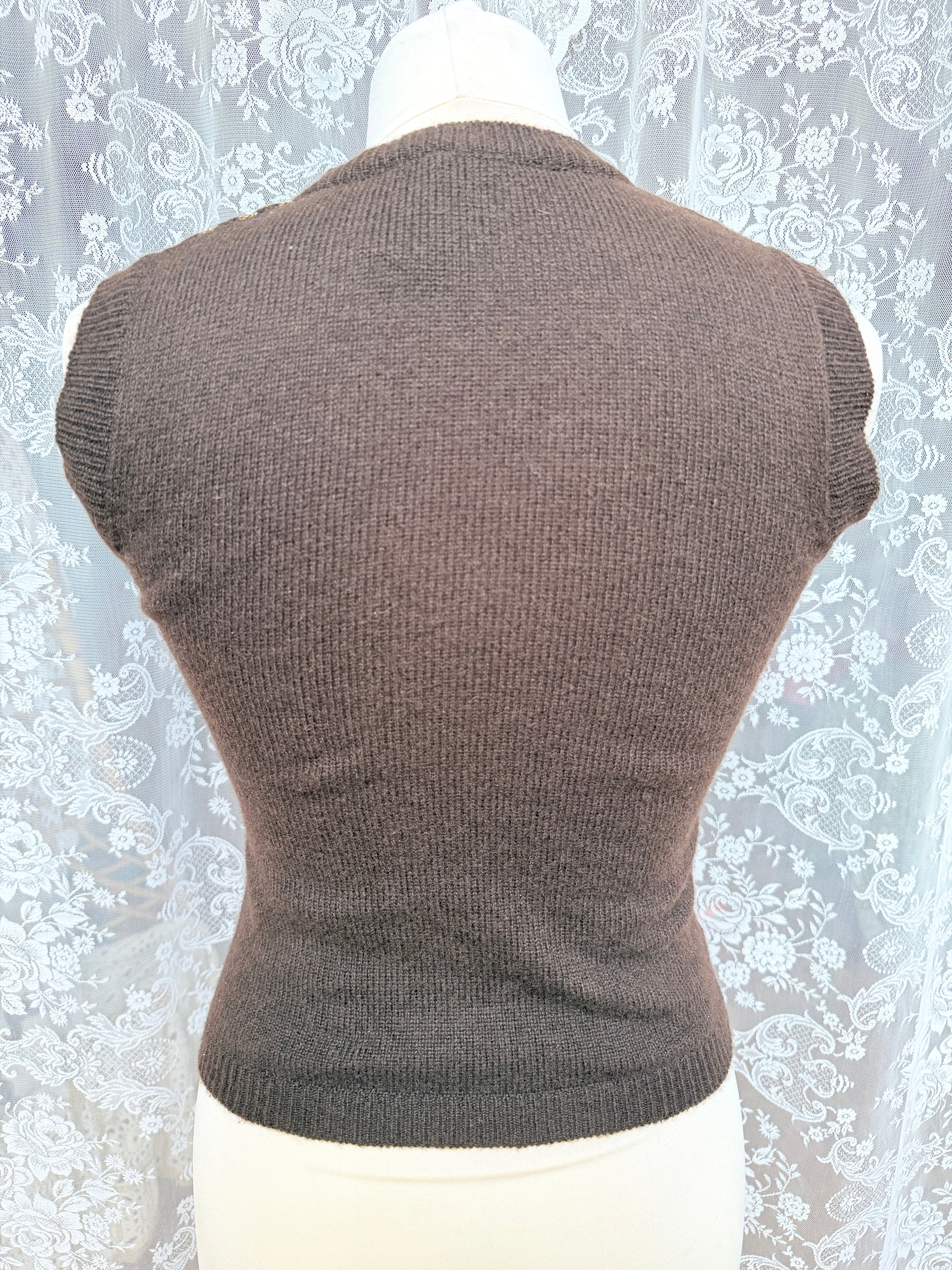 Rare Vintage 1970s Biba Gold Stripe Wool Vest