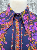 Rare Vintage 1960s/70s Hettlage Psychedelic Floral Dagger Collar Jacket