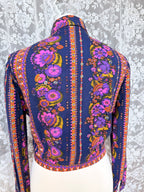 Rare Vintage 1960s/70s Hettlage Psychedelic Floral Dagger Collar Jacket