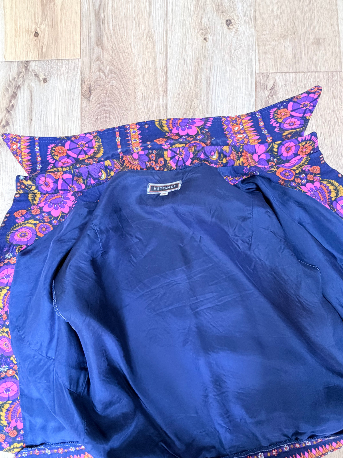 Rare Vintage 1960s/70s Hettlage Psychedelic Floral Dagger Collar Jacket