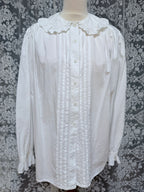 Romantic Revival: Vintage 1980s Laura Ashley Clown Shirt Peter Pan Collar