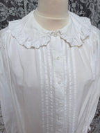 Romantic Revival: Vintage 1980s Laura Ashley Clown Shirt Peter Pan Collar