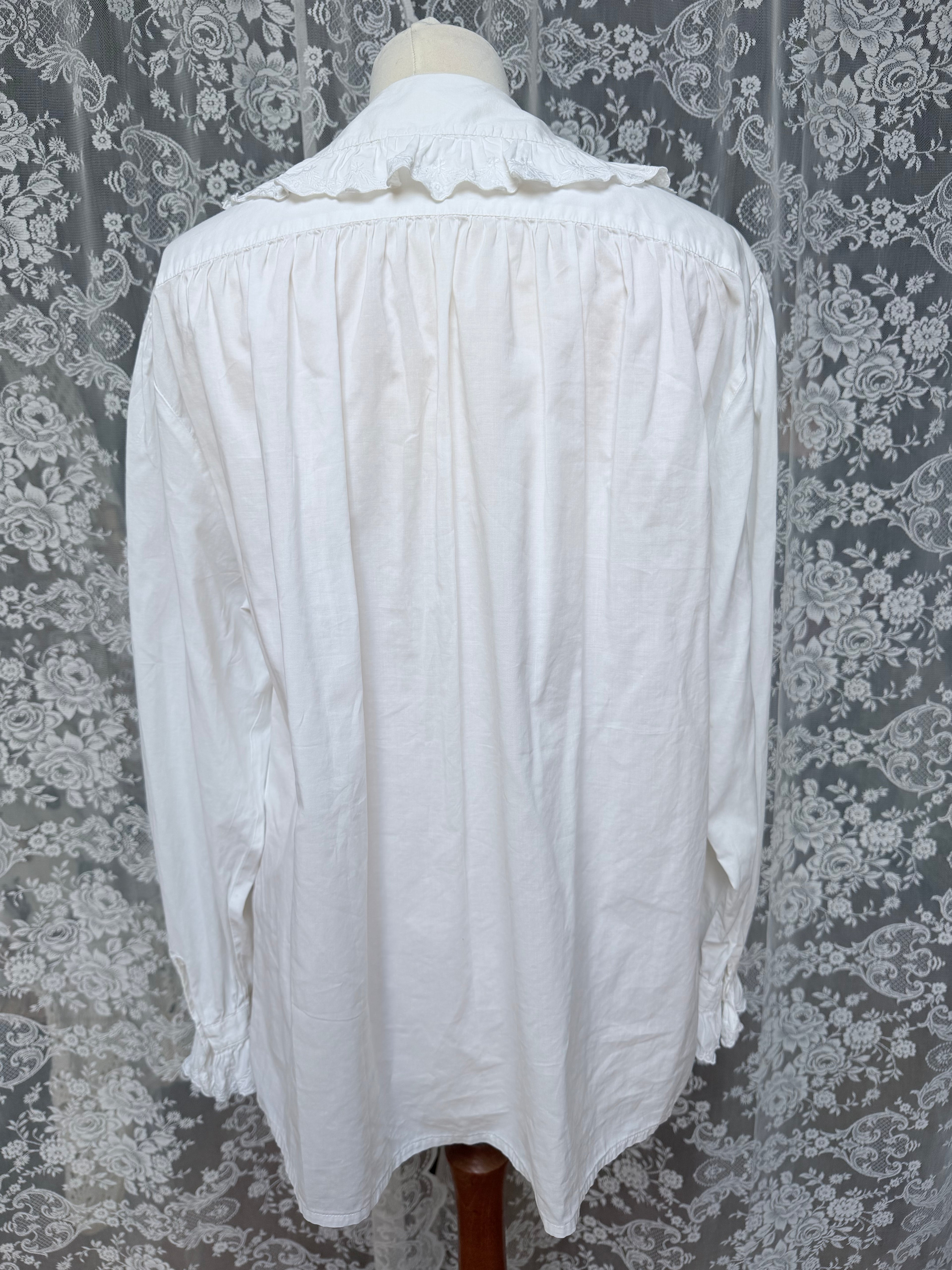 Romantic Revival: Vintage 1980s Laura Ashley Clown Shirt Peter Pan Collar