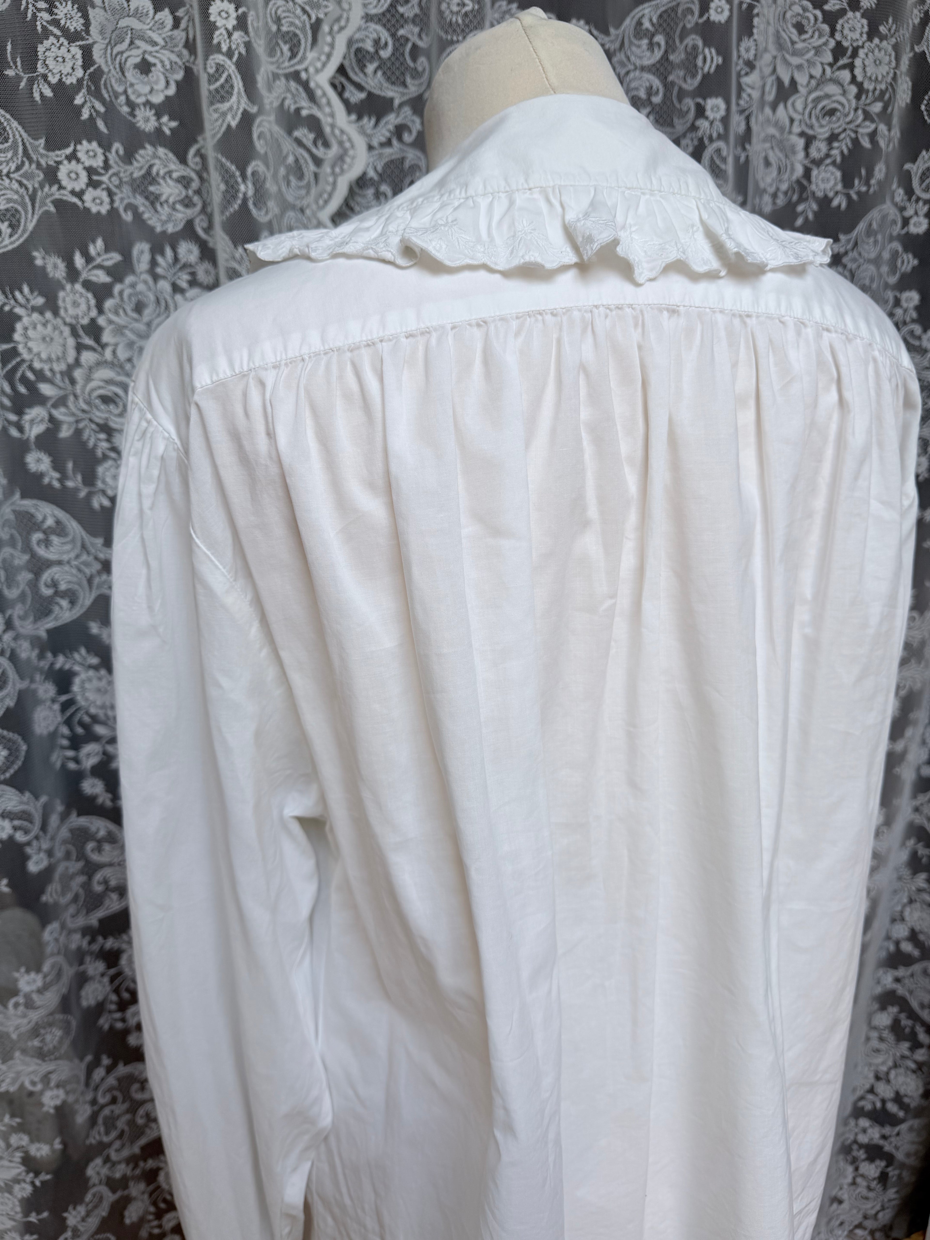 Romantic Revival: Vintage 1980s Laura Ashley Clown Shirt Peter Pan Collar