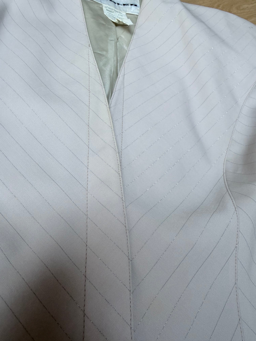 Rare Vintage 1990s/Y2K Thierry Mugler Cream Women's Two-Piece Suit
