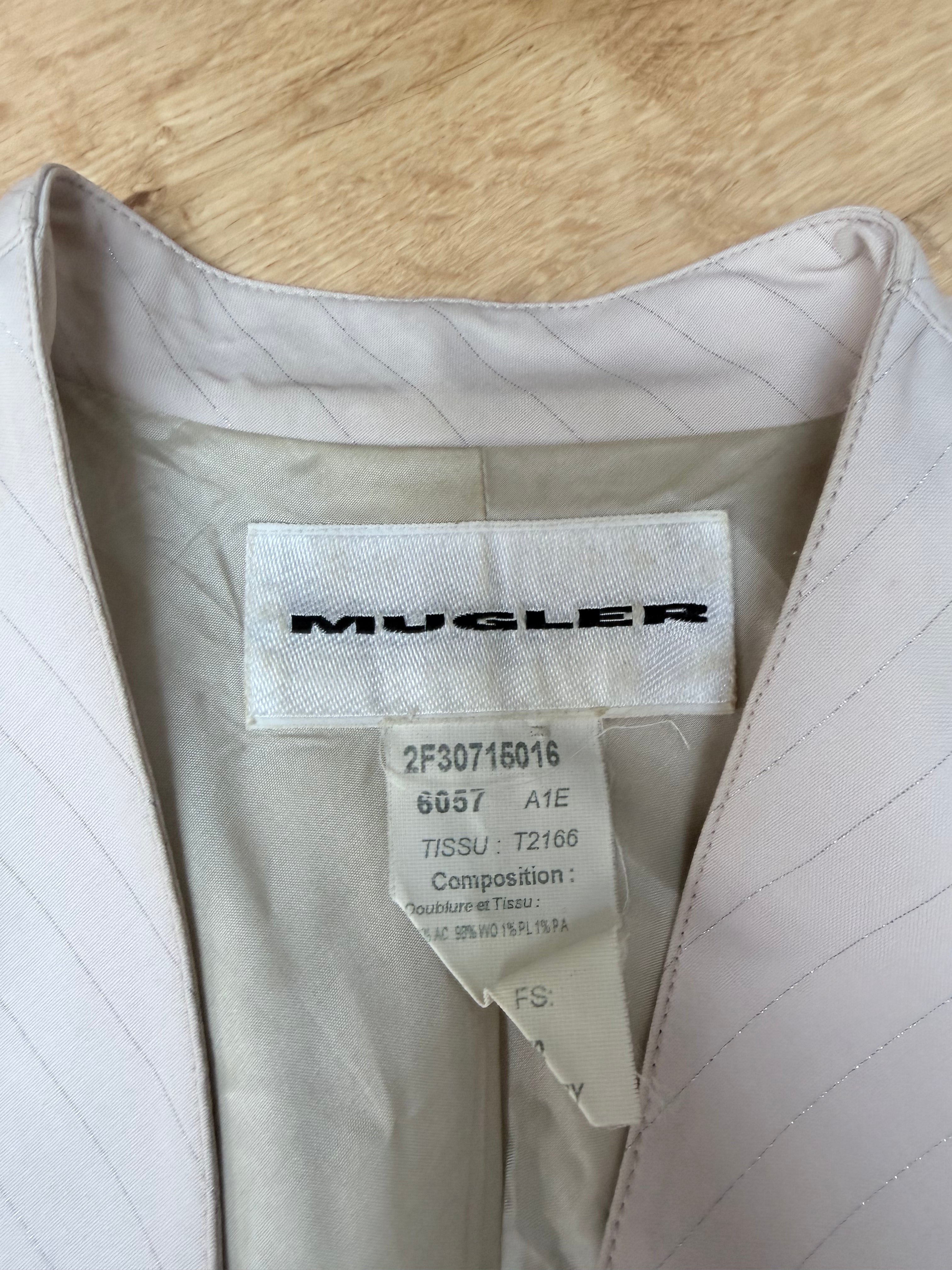 Rare Vintage 1990s/Y2K Thierry Mugler Cream Women's Two-Piece Suit