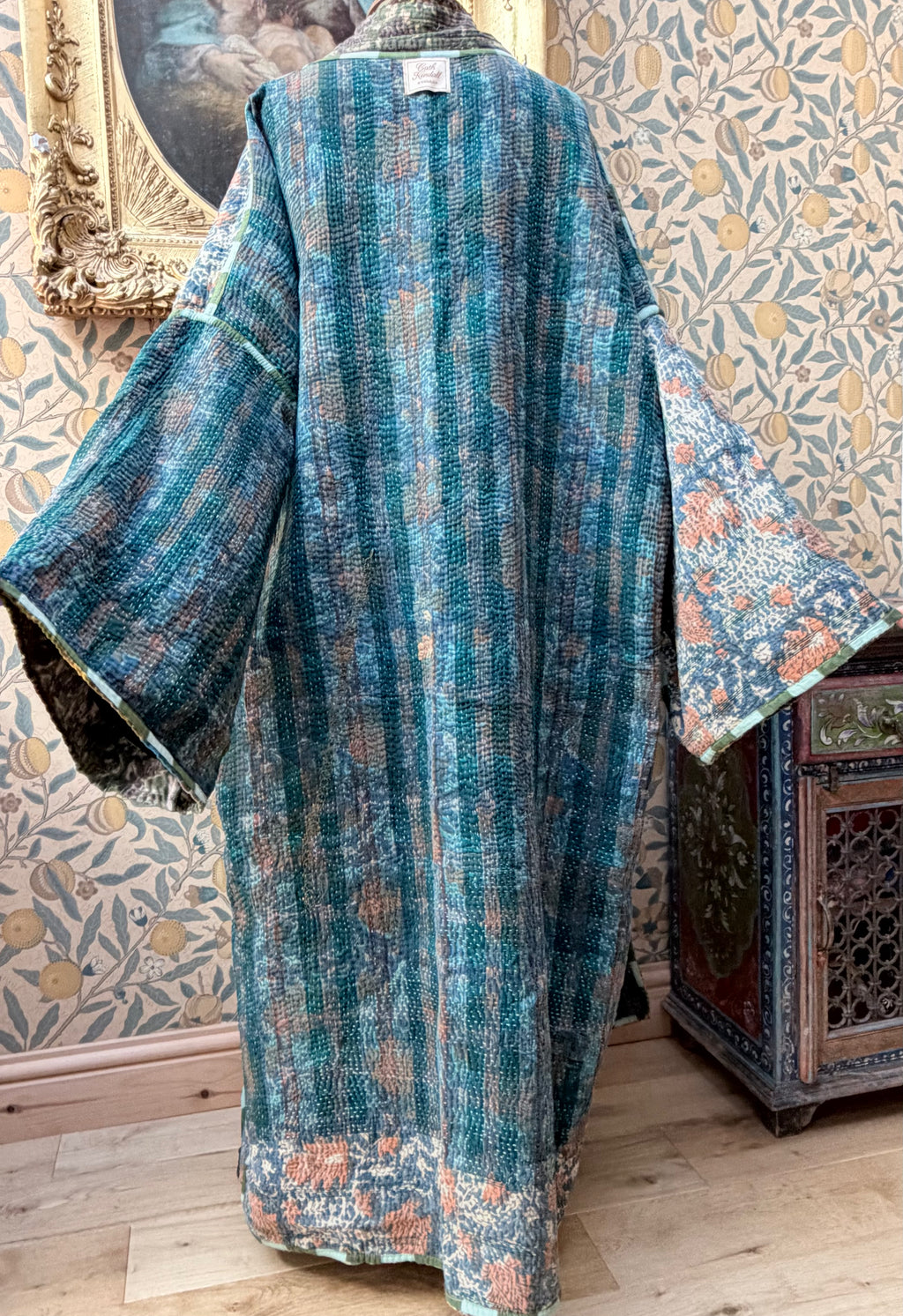 Woodstock Long #3 Vintage Cotton Kantha Jacket | Traditionally Made & Upcycled