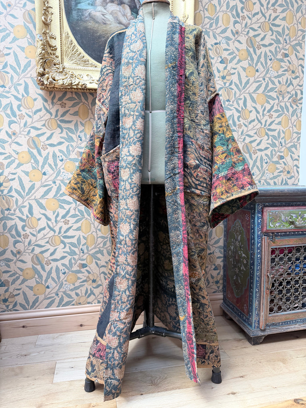 Woodstock Long #2 Vintage Cotton Kantha Jacket | Traditionally Made & Upcycled