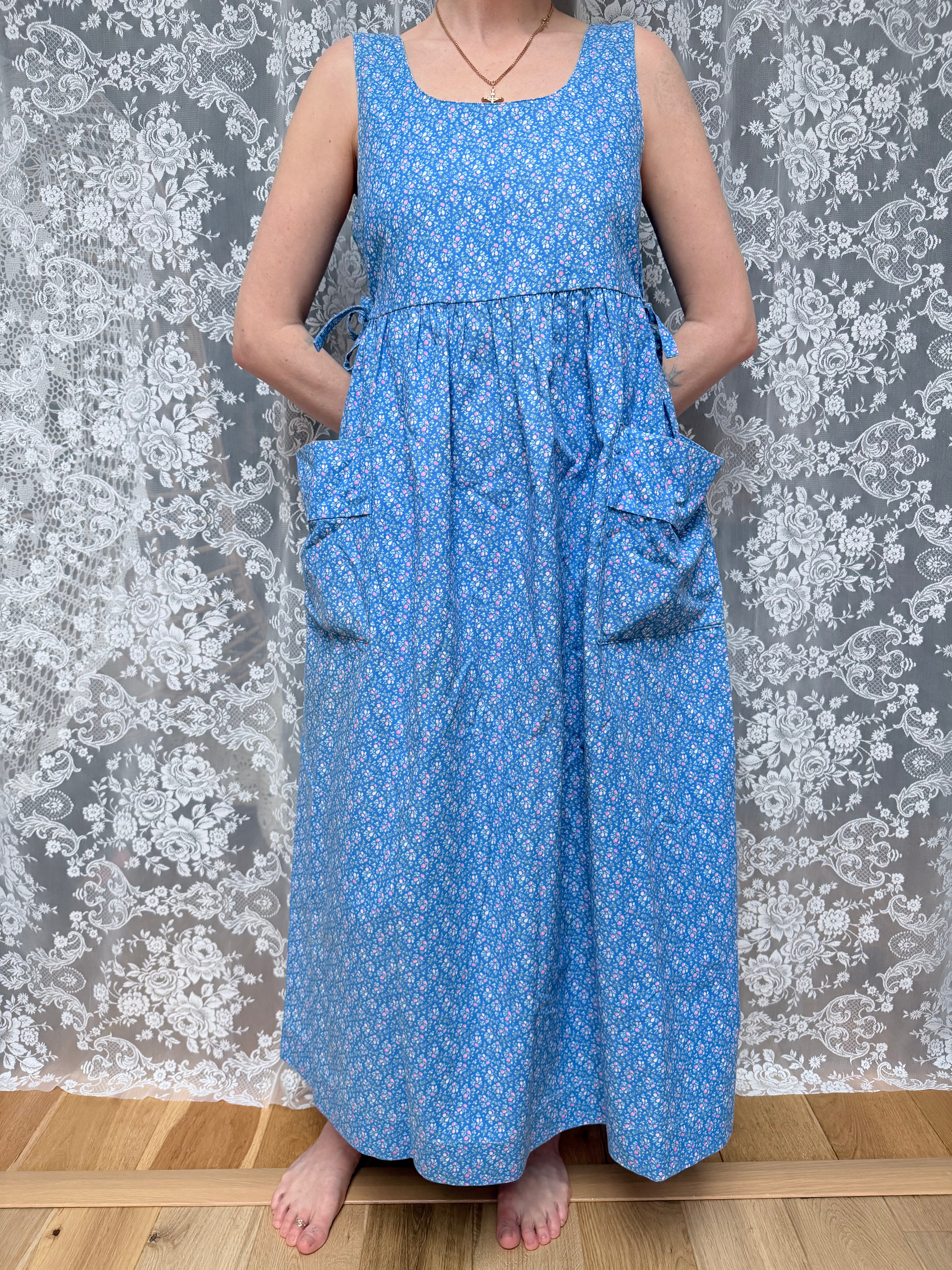 Summer Smiles: Vintage 1980s Laura Ashley Ditsy Print Pinafore Dress