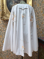 Vintage 1960s Floral Embroidery Bell Sleeve Handmade Mini Dress